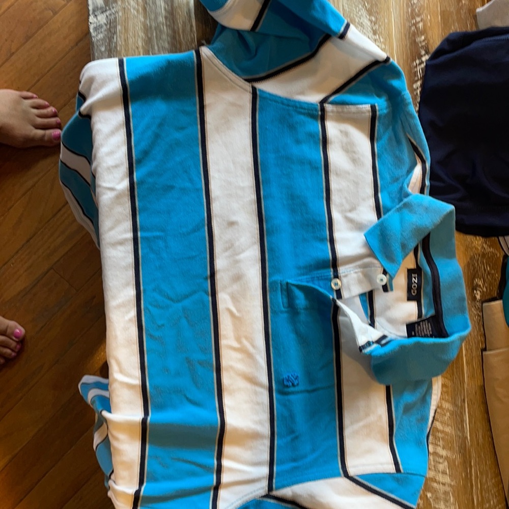 Izod striped god shirt .